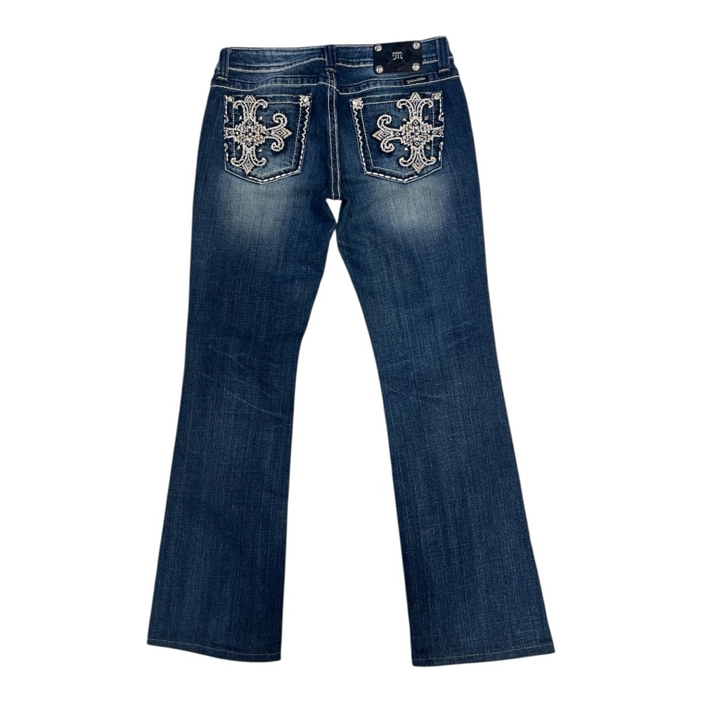 Miss Me Bootcut Stretch Bling Cross Fading Jeans SZ 30 New